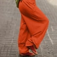 thumbnail image 4 of ManxiVoo Breathable High Stretch Waist Wide Leg Harem Pants for Women Casual Comfortable Baggy Style Lounge Wear Trousers M Size Orange, 4 of 9