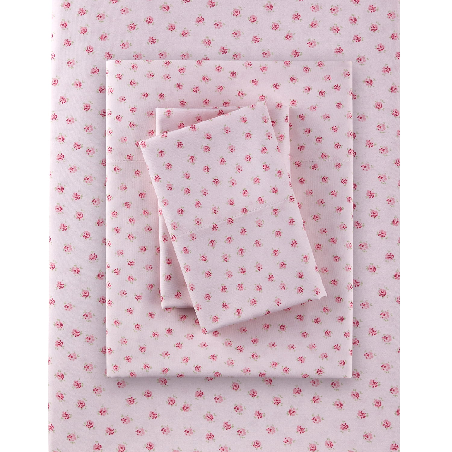 Simply Shabby Chic Mon Amie Floral 4-Piece Soft Washed Microfiber Bed Sheet Set, King
