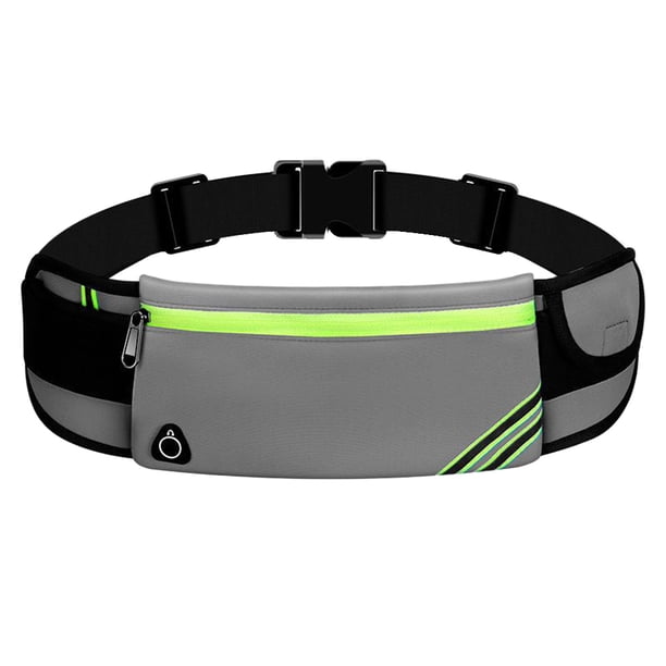 Riñonera para correr, riñonera para entrenamientos de ciclismo y senderismo, cinturón reflectante para correr, gris claro