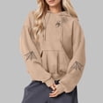 thumbnail image 1 of Heisall Womens Hoodies Halloween Print Hooded Longline Sweatshirts Long Sleeve Pocket 2025 New Arrival Autumn Winter, 1 of 3