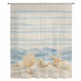 thumbnail image 1 of Nautical Coastal Sheer Curtains 54" Long, Ocean Beach Starfish Shells Conch Waves Beige Light Filering Curtains, Breathable Simi Curtain Privacy Drapes for Kitchen Bathroom Small Window Treatment, 1 of 8
