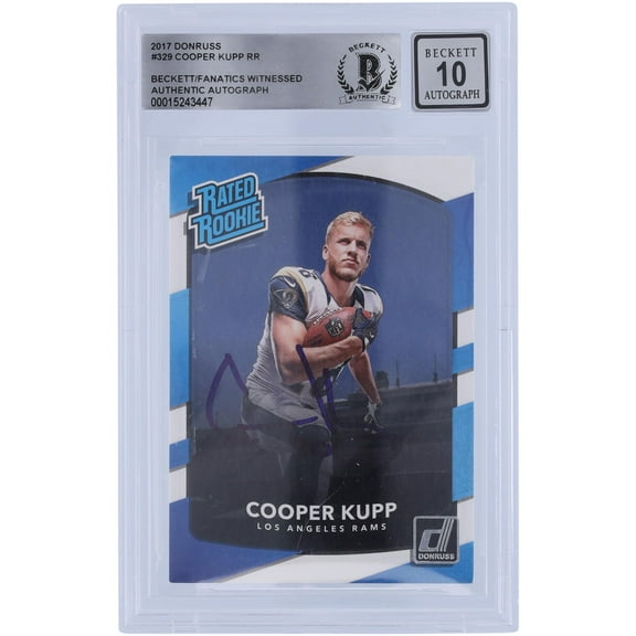 Cooper Kupp Los Angeles Rams Autographed 2017 Panini Donruss Rated Rookie #329 Beckett Fanatics Witnessed Authenticated 10 Rookie Card - Fanatics Authentic Certified