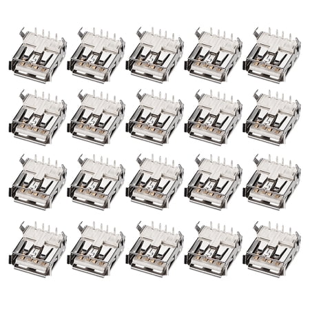 PCB USB Connector Type-A 2.0 Female Jack 90 Degree Horizontal Insert 20 pcs price history on PriceWatchPro