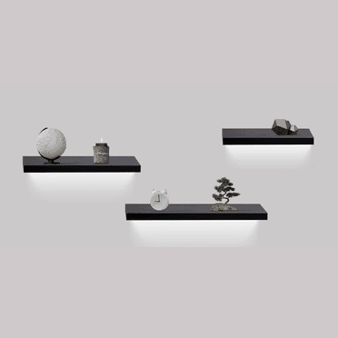 Set of 3 Floating Shelves 31.5" Wall Mounted Wood Shelves Mini Storage Shelves Hanging Display for Bathroom, Bedroom, Living Room
