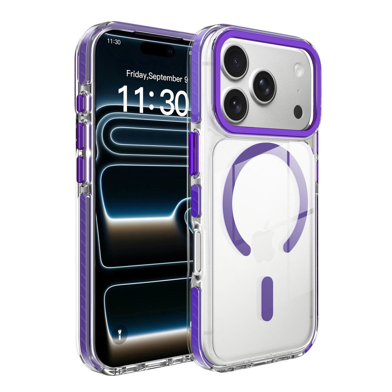 Case Designed for iPhone 18 Pro Max, Luxury Slim Clear Magnetic Protective Cover, Compatible with MagSafe, Anti-Fingerpint Lightweight Shockproof Scratch-Resistant Thin Phone Case, Purple