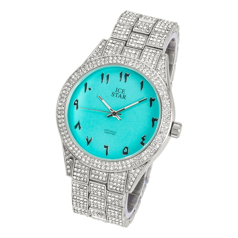 Luxury Men's 43mm Diamond Watch with Sparkling Simulated Luxury Men's 43mm Diamond Watch with Sparkling Simulated