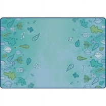 Carpets for Kids 53757 7 ft. 6 in. x 12 ft. Rectangle KIDSoft Falling Leaves Border Rug, Blue