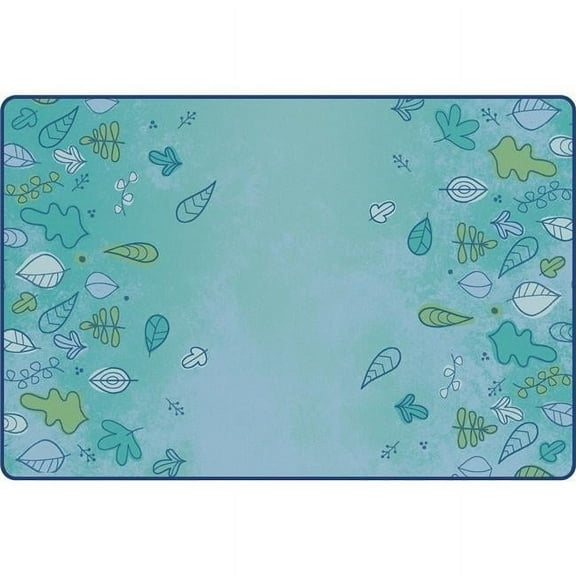 Carpets for Kids 53757 7 ft. 6 in. x 12 ft. Rectangle KIDSoft Falling Leaves Border Rug, Blue
