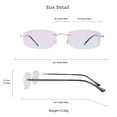 thumbnail image 5 of LifeArt Pure Titanium Frame Glasses/Blue Light Blocking Reading Glasses, Reduce Eyestrain, Stylish for Men and Women(Silver,+2.00 Magnification), 5 of 5