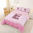 thumbnail image 2 of Castle Fairy Pink Leopard Bow Letter E Queen Comforter Set 3pcs for Girls,Cheetah Print Initial Bedding Comforter Set,Pink Reversible, 2 of 6