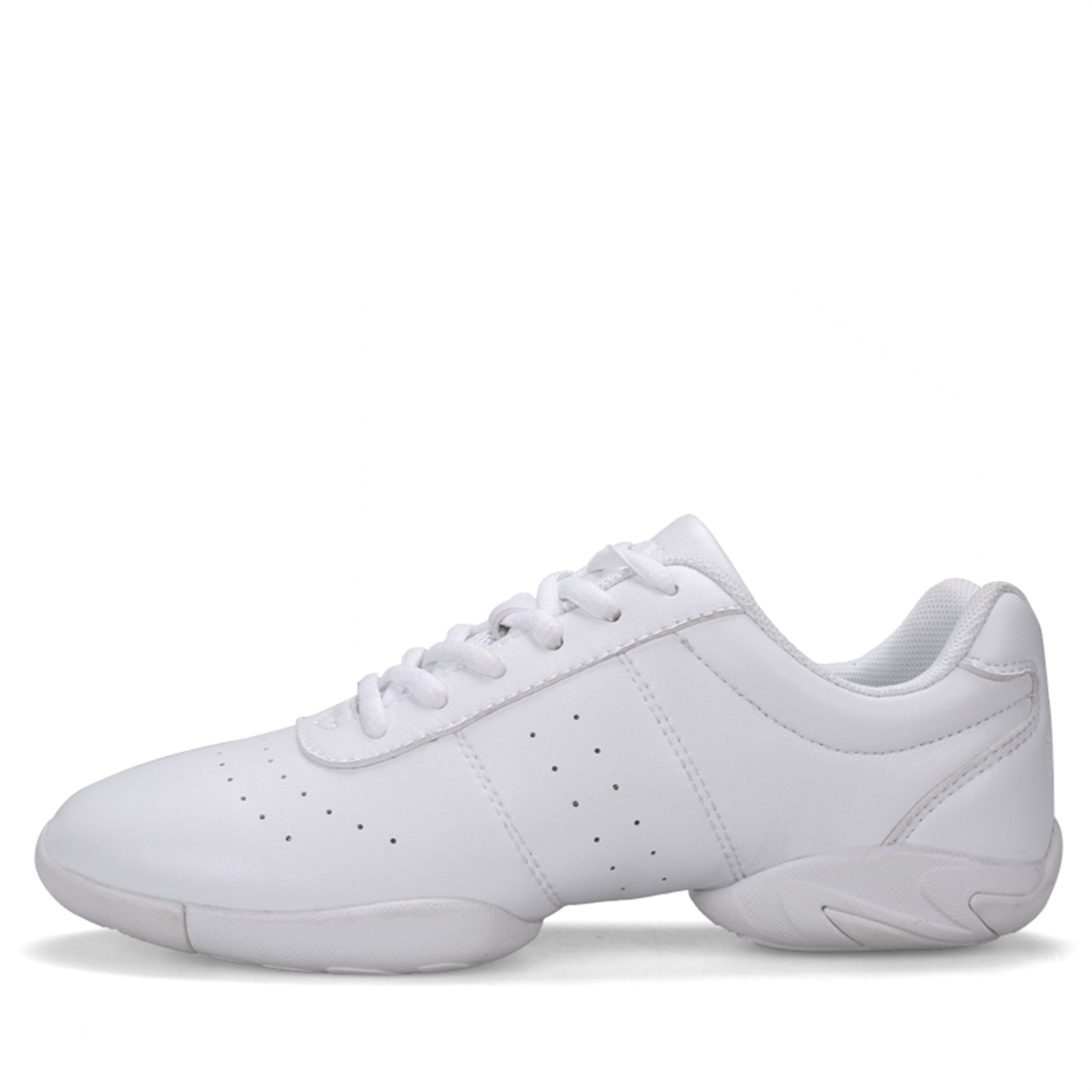 LASUDRAA Women's Cheerleading Shoes, Girl's White Cheer Shoes with Soft-Soled for Training, Dancing, Yoga