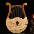 thumbnail image 3 of CHUANK 19 String Lyre Harp Mahogany Music Instrument with Spare Strings Tuning Wrench, 3 of 7