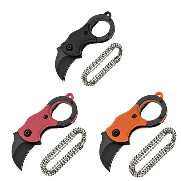 NEW Mini Keychain Pocket Knife Stainless Steel Camping Small Mini Portable Knife Peeler Fixed Blade Multi EDC Tool with Chain 3PCS