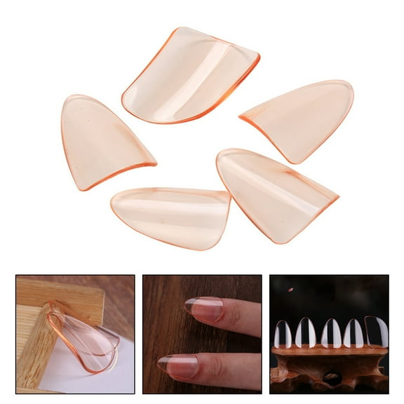 5Pcs Pipa Nails Professional String Instrument Playing Finger Picks Nail Covers (Orange)