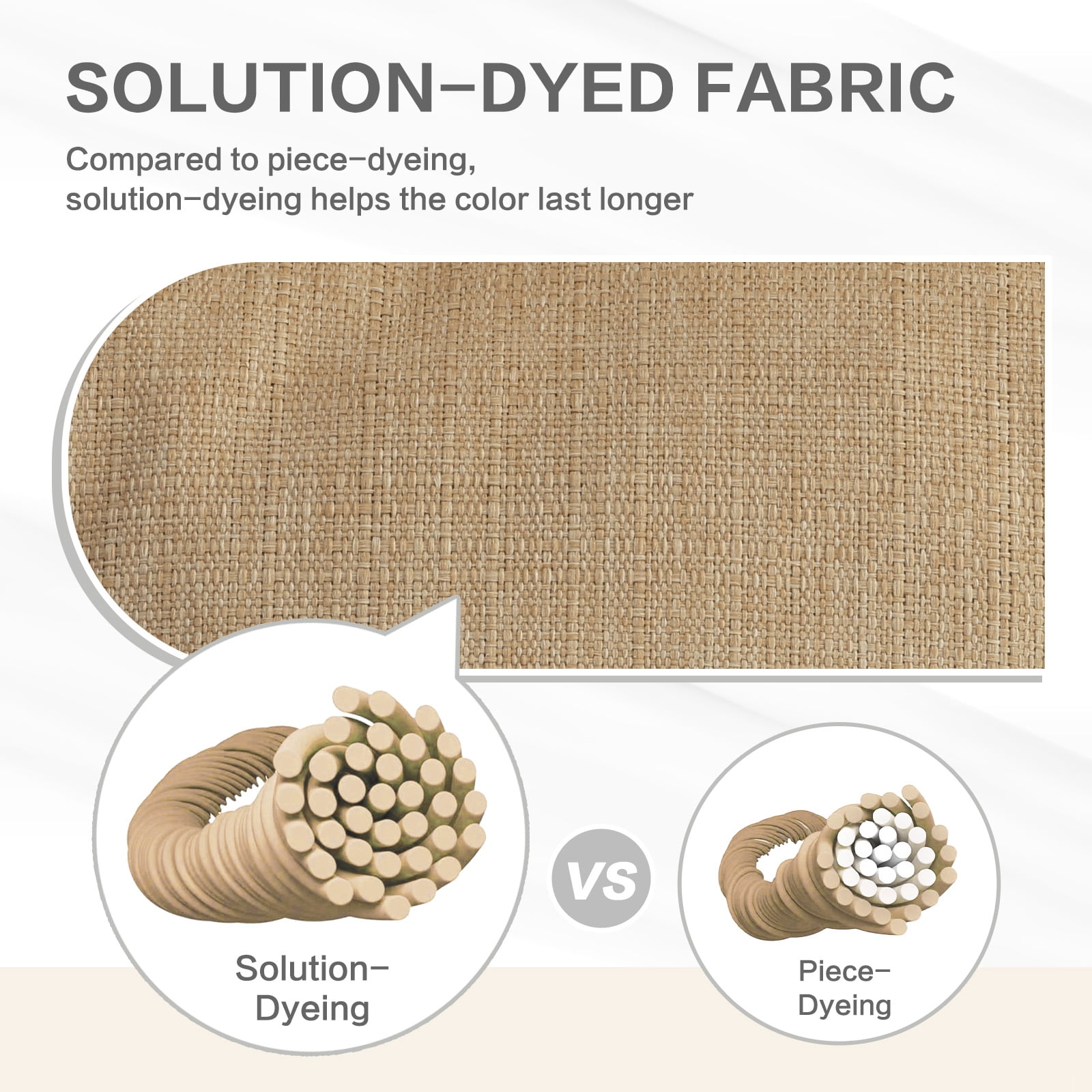 Aoodor 19x19x5 Inch Tufted Outdoor Chair Cushions, Water and Fade Resistant Polyester Dining Chair Pads with Ties for Patio Furniture, Set of 4, Brown