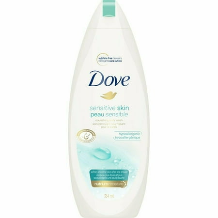 Dove Sensitive Skin Natural Moisture Nourishing Body Wash, 12oz, 6-Pack