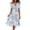 Z12Light Blue, variant on Tea Length Bridesmaid Dresses for Wedding V Neck Short Sleeve Formal Dresses for Women Light Blue S