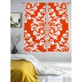 thumbnail image 3 of Classical Floral Sheer Curtains 72 Inch Long 2 Panels, Red Retro Symmetrical Texture Light Filtering Rod Pocket Semi Sheer Curtains, Sheer Voile Drapes for Living Room Bedroom, 52"x72", 3 of 5