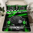 thumbnail image 2 of Erosebridal Racing Car Sheet Set Twin,Geometric Plaid Bedding Sets Twin Size,Black Green Twin Sheet Sets,Super Cozy Sport Bedroom Decorative,3pcs, 2 of 7