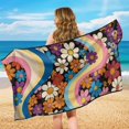 thumbnail image 4 of Bulopur Hippie Flower Car Seat Towel Cover After Gym Breathable Sweat Carseat Protector for Yoga Beach Hiking Easy to Install Athletic Running Towel Gift for Holiday, 4 of 7