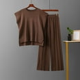 thumbnail image 2 of MSJUHEG Wide Leg Sweatpants Women Tank Tops For Women 2023 Vest Top And Pants Sets Solid Color Two Piece Set Conjuntos Sweater Knitted Sweater Two Piece Suit Lounge Sets For Women Coffee One Size, 2 of 6