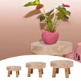 thumbnail image 2 of Patio New Display Flower Succulent Indoor Outdoor Plant Stand Shelf Wooden Stool Flower Pot Holder Flower Pot Base BROWN S, 2 of 8