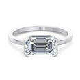 thumbnail image 4 of Orca - Bezel Set Moissanite Emerald Cut Lab-Diamond Engagement Ring East to West, 4 of 5