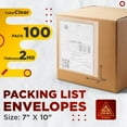 thumbnail image 2 of Packing Slip Envelope Pouches 7x10 Pack of 100 Clear Plastic Shipping Sleeves; Self-Sealing Shipping Label, 2 of 7