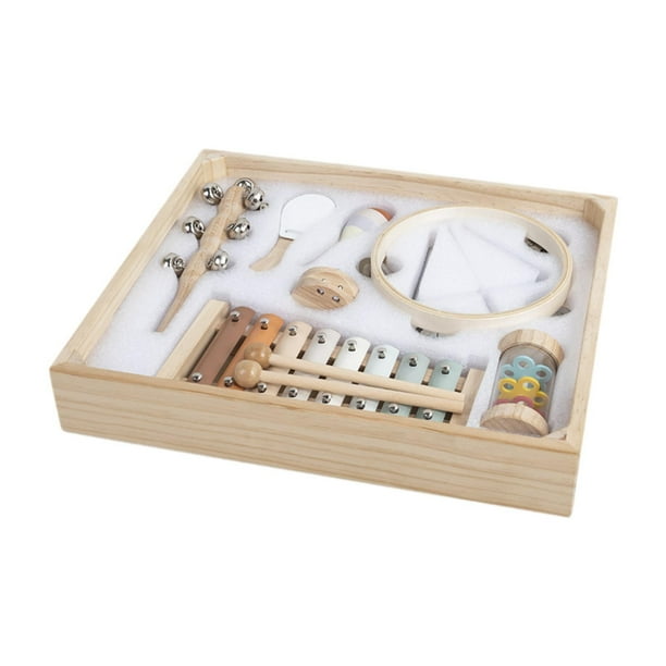 Juego de 8 maracas y xilófono de percusión para bebés, instrumentos musicales, juguetes de fiesta, juguetes educativos preescolares para niños de 3 a