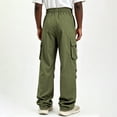 thumbnail image 3 of Men Wide Leg Cargo Jogger Pants Multi Storage Pockets Breathable Sports Workout Pants S-XXL, 3 of 8