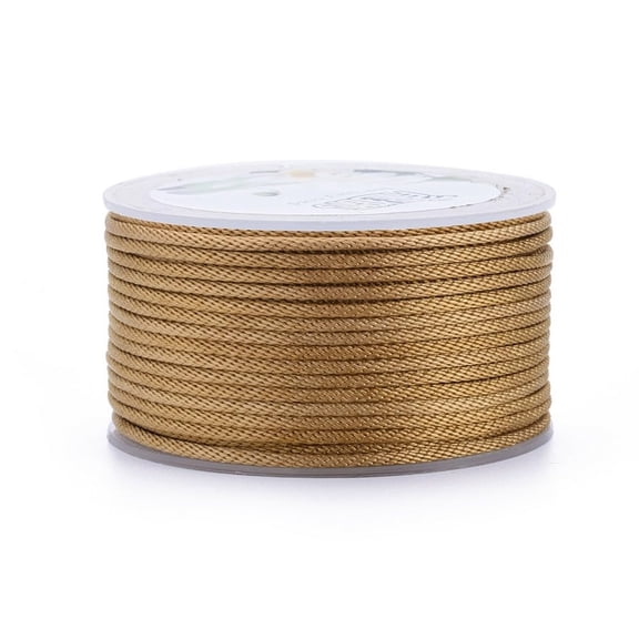 Polyester Cords for Jewelry Making Beading Crafting Tan 2mm 21.87 yards(20m)/roll