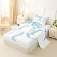 thumbnail image 2 of Erosebridal Blue Bowknot Twin Sheet Sets for Girls, Monogrammed C Bedding, 3pcs, 1 Flat Sheet, 1 Fitted Sheet and 1 Pillowcase, 2 of 5