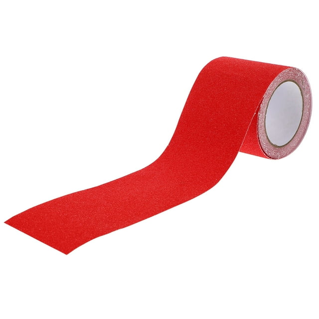 Mobutofu Step Warning Safety Tape Red PVC For Staircase Treads 1Set