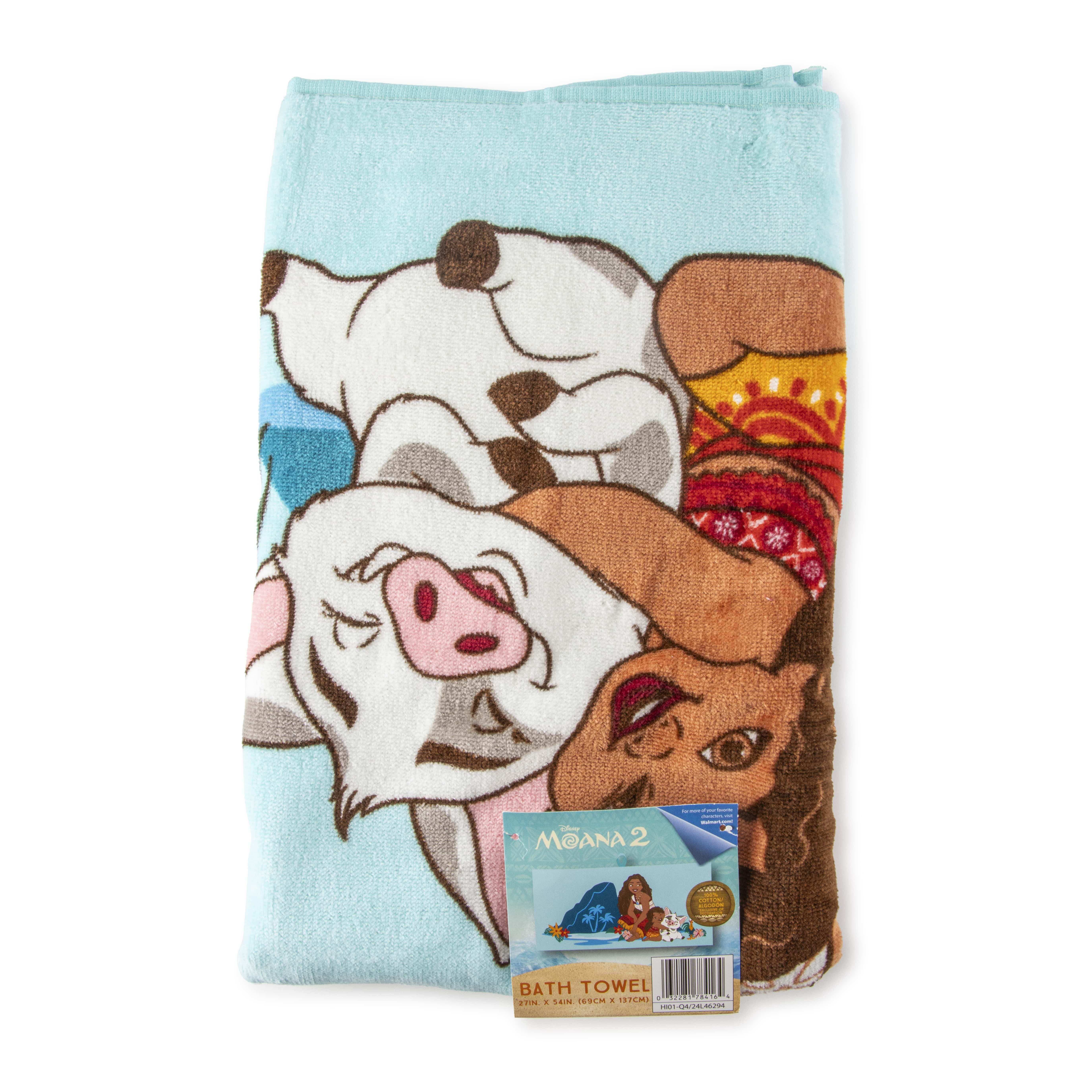 Moana Land and Sea 27" x 54" Kids Bath Towel, Cotton, Blue, Disney