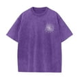 thumbnail image 5 of RYDCOT Men's Printed Oversized Cotton Round Neck T-Shirts Loose Fit Vintage Washed Tee Unisex Short Sleeve Casual Shirts Tops Purple, 5 of 5