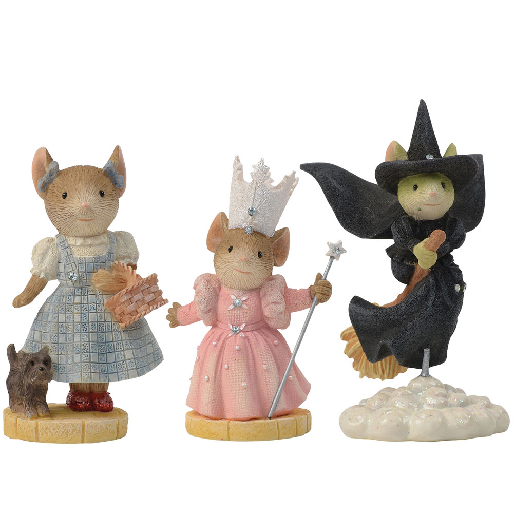 (Set) Wizard Of Oz Mouse Figures Dorothy Glinda The Good & Wicked