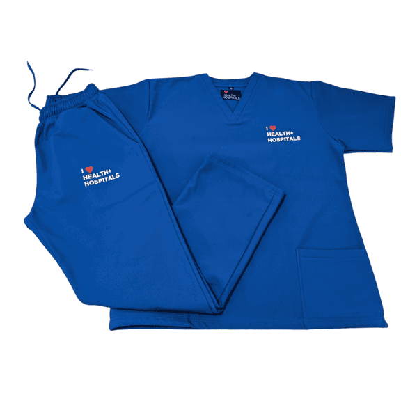I Love Health and Hospitals Unisex X-LARGE Blue Fall Winter Water resistant Scrub Set.