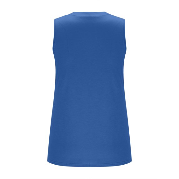 Hfnxid Tank Tops for Women Plus Size Henley Shirt Loose Fit Pleated Solid Sleeveless Shirts Casual Lightweight Beach Vacation Top