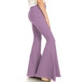 thumbnail image 2 of Women's Fashion High Waist Long Denim Bell Bottom Jeans Flared Pants, Purple, Medium, 2 of 5