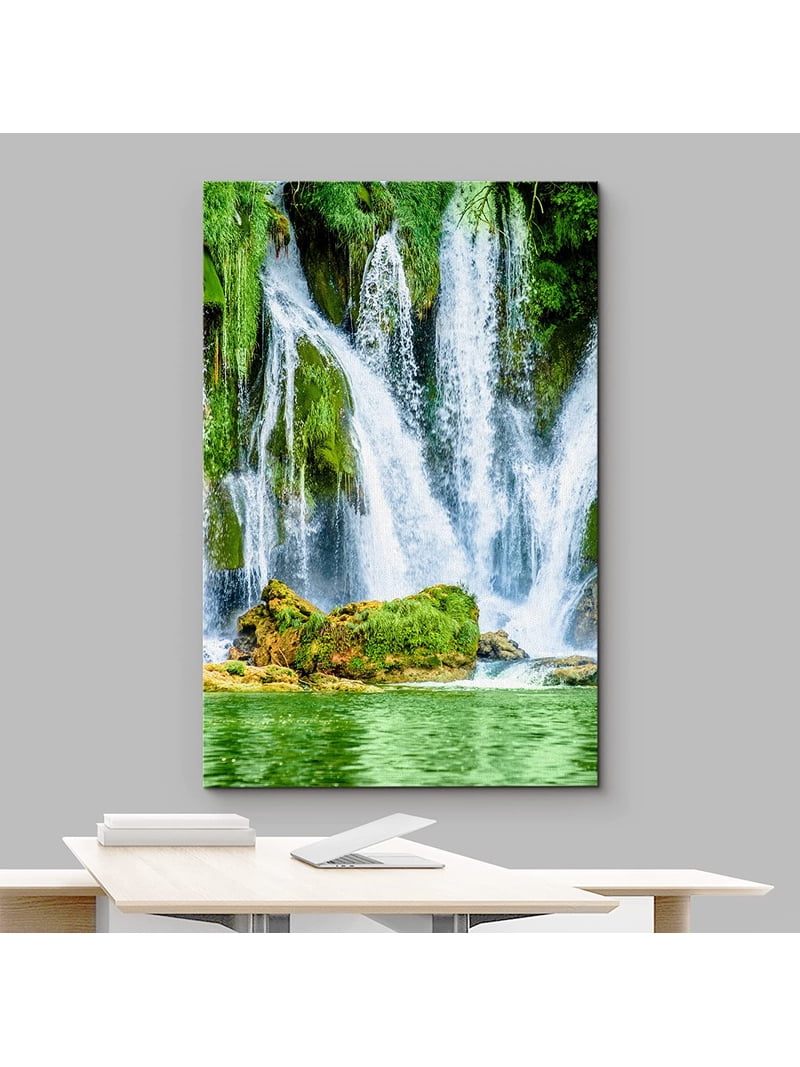 ジェジュン WONDERWALL JJ'S BAR ART CLASS KIT wall26 Canvas Print Wall Art Vibrant Green Jungle Forest Waterfall