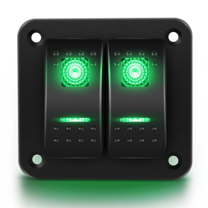 2 Rocker Switch Panel 5Pin on Off PreWired Rocker Switch Waterproof