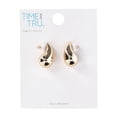 thumbnail image 2 of Time and Tru Women's Gold Plated Teardrop Stud Earrings, 2 of 3