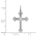 thumbnail image 2 of 14K White Gold Charm Pendant Themed 25 mm 16 Laser Designed Cross, 2 of 3