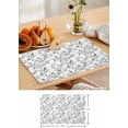 thumbnail image 6 of Placemats Set of 6, Cotton Linen Heat Table Mats Non-Slip Washable Grey Birds Branch Leaves Placemat for Holiday Banquet Dining Kitchen Table Decor, 6 of 6