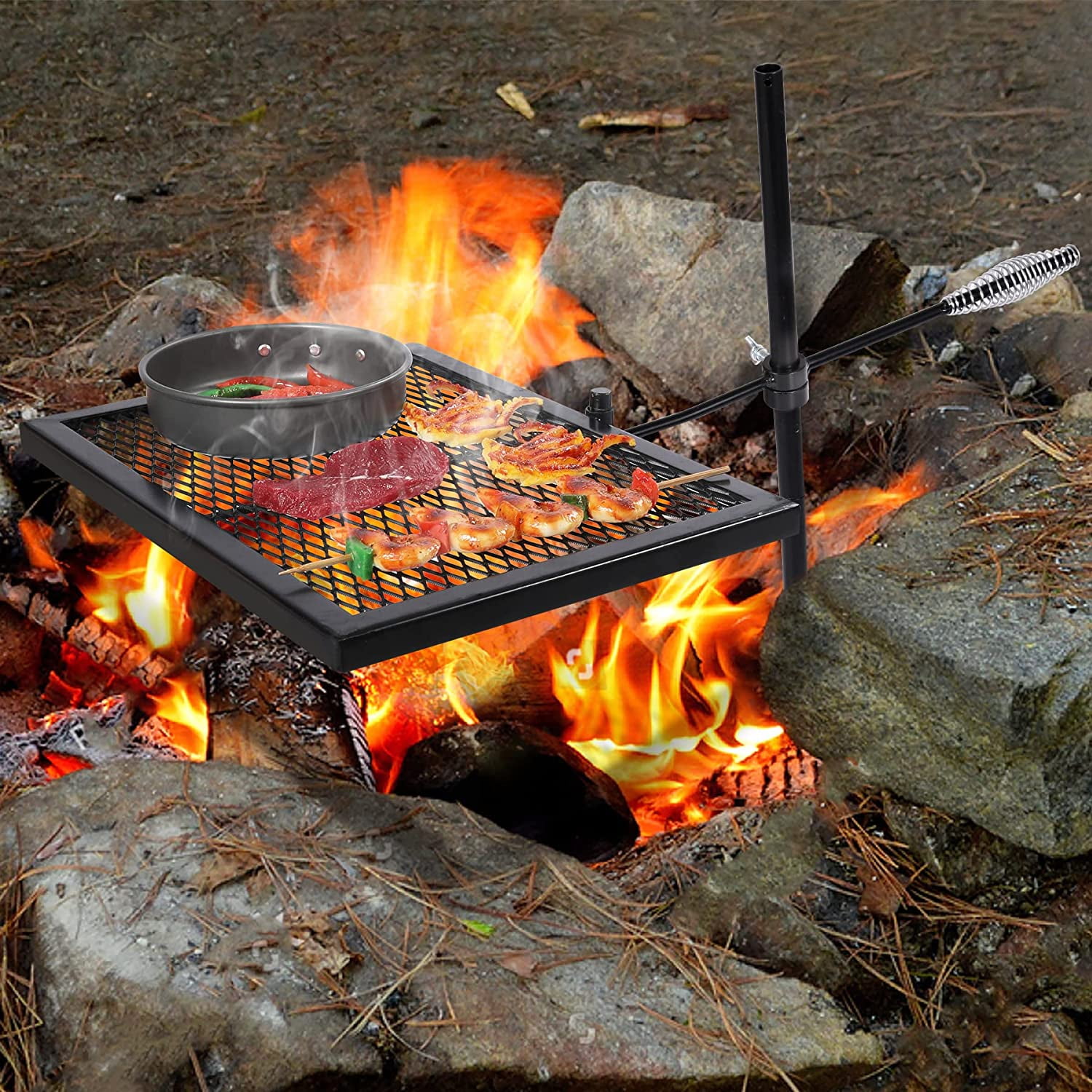 Fire pit cooking grate cast iron 2025