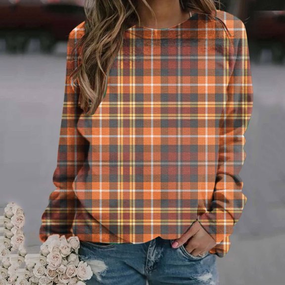 SEMPAI Hackless sweater Athletic Shirts & Tops Long Sleeve Round Neck Womens Hoodies Casual Tops Slim Fit Perfect Gift Stylish Print Plus Size Gift for Womens Tops for Women