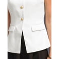 thumbnail image 4 of DARING DIVA Women's Work Sleeveless Button Down Blazer Waistcoat XL White, 4 of 7