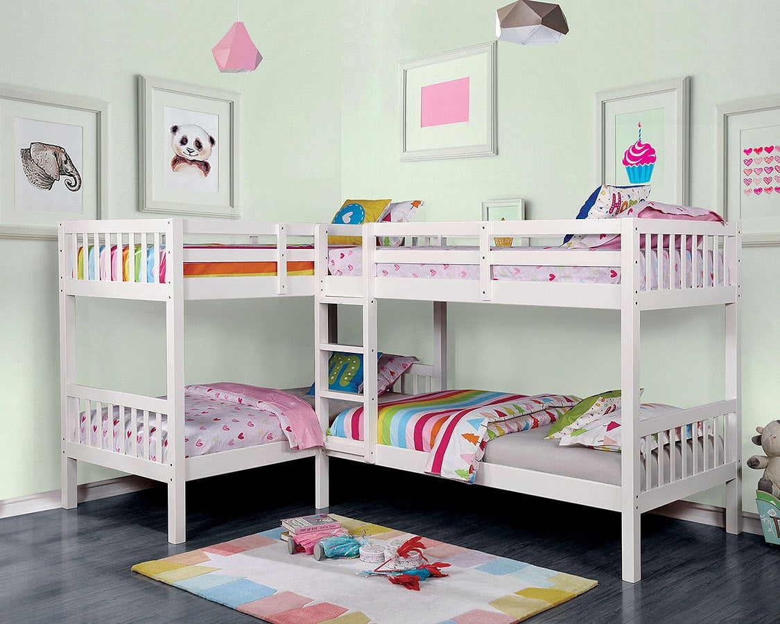 l shaped quadruple bunk bed