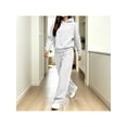 thumbnail image 2 of Zynoxe Womens Sweatsuits 2 Piece Set Long Sleeve Hooded Sweatshirt & Elastic Drawstring Waist Sweat Pants Suit Versatile Solid Color Tracksuit Set Lightweight Fall Winter Suit Set with Pockets Navy L, 2 of 7