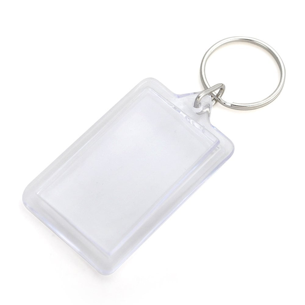 6 NEW PHOTO FRAME KEYCHAINS KEY CHAIN CLEAR TRANSPARENT PICTURE FRAME 